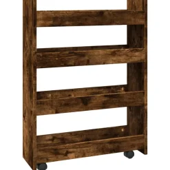 VIDAXL - Chariot de rangement étroit 4 niveaux chêne fumé