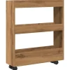 VIDAXL - Chariot de rangement étroit 3 niveaux chêne artisanal