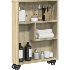 VIDAXL - Chariot de rangement étroit chêne sonoma bois d'ingénierie