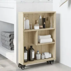 VIDAXL - Chariot de rangement étroit chêne sonoma bois d'ingénierie