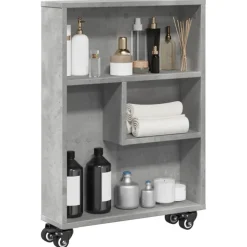 VIDAXL - Chariot de rangement étroit gris béton bois d'ingénierie