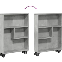 VIDAXL - Chariot de rangement étroit gris béton bois d'ingénierie