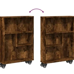 VIDAXL - Chariot de rangement étroit chêne fumé bois d'ingénierie