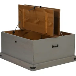 VIDAXL - Coffre de rangement halden gris 91x91x47 cm bois massif pin