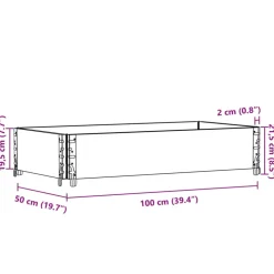 VIDAXL - Collier de palette gris 100x50 cm bois de pin solide