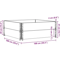 VIDAXL - Colliers de palette 2 pcs noir 100x100 cm bois de pin solide