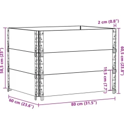 VIDAXL - Colliers de palette 3 pcs gris 80x60 cm bois de pin solide