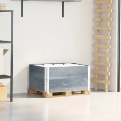 VIDAXL - Colliers de palette 2 pcs gris 80x60 cm bois de pin solide