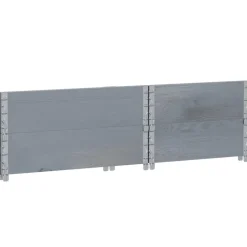 VIDAXL - Colliers de palette 2 pcs gris 80x60 cm bois de pin solide