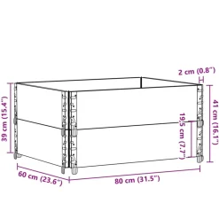 VIDAXL - Colliers de palette 2 pcs gris 80x60 cm bois de pin solide