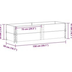 VIDAXL - Colliers de palette 2 pcs gris 150x50 cm bois de pin solide