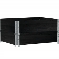 VIDAXL - Colliers de palette 2 pcs noir 80x60 cm bois de pin solide