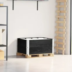 VIDAXL - Colliers de palette 2 pcs noir 80x60 cm bois de pin solide