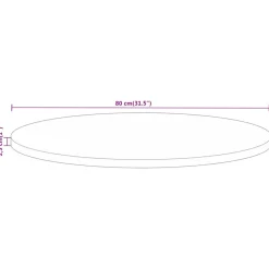 VIDAXL - Dessus de table ø 80x2,5 cm rond bois de manguier massif