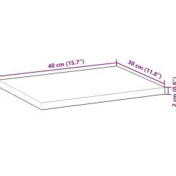 VIDAXL - Dessus de table 40x30x2 cm rectangulaire bois massif d'acacia