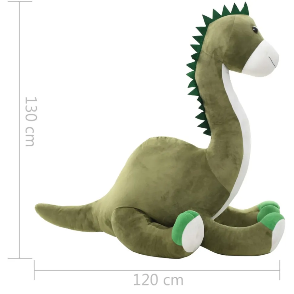 VIDAXL - Dinosaure brontosaure en peluche vert