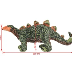 VIDAXL - Jouet en peluche dinosaure stegosaurus vert et orange xxl