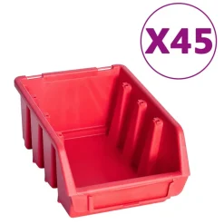 VIDAXL - Kit de bacs de stockage et panneaux muraux 96 pcs rouge et noir