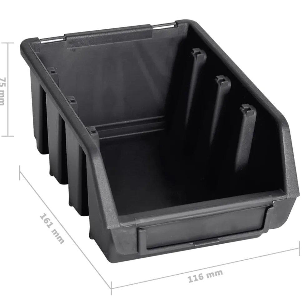 VIDAXL - Kit de bacs de stockage et panneaux muraux 96 pcs rouge et noir