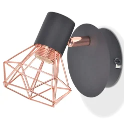 VIDAXL - Lampe murale 2 pcs e14 noir et cuivre