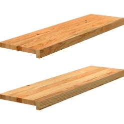 VIDAXL - Marches d'escalier 2 pcs marron clair 90x30x2 cm chêne massif