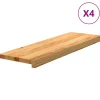 VIDAXL - Marches d'escalier 4 pcs marron clair 80x25x2 cm chêne massif