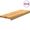VIDAXL - Marches d'escalier 16 pcs marron clair 70x30x2 cm chêne massif