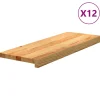VIDAXL - Marches d'escalier 12 pcs marron clair 70x30x2 cm chêne massif