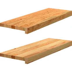 VIDAXL - Marches d'escalier 2 pcs marron clair 70x30x2 cm chêne massif