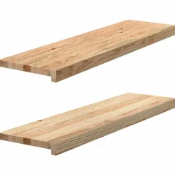 VIDAXL - Marches d'escalier 2 pcs non traité 90x30x2cm bois chêne massif