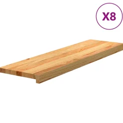 VIDAXL - Marches d'escalier 8 pcs marron clair 90x30x2 cm chêne massif
