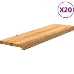 VIDAXL - Marches d'escalier 20 pcs marron clair 90x30x2 cm chêne massif