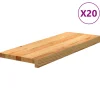 VIDAXL - Marches d'escalier 20 pcs marron clair 70x30x2 cm chêne massif