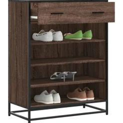 VIDAXL - Meuble à chaussures chêne marron bois d'ingénierie et métal