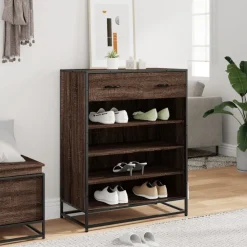 VIDAXL - Meuble à chaussures chêne marron bois d'ingénierie et métal