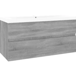 VIDAXL - Meuble lavabo avec bassin intégré sonoma gris bois d'ingénierie