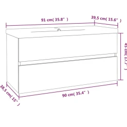 VIDAXL - Meuble lavabo avec bassin intégré sonoma gris bois d'ingénierie