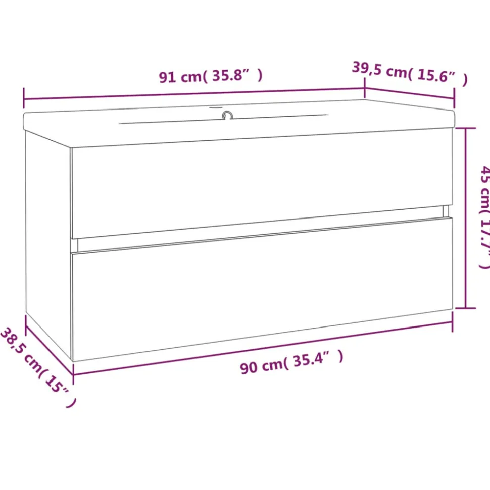 VIDAXL - Meuble lavabo avec bassin intégré sonoma gris bois d'ingénierie