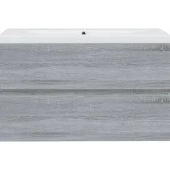 VIDAXL - Meuble lavabo avec bassin intégré sonoma gris bois d'ingénierie