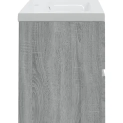 VIDAXL - Meuble lavabo avec bassin intégré sonoma gris bois d'ingénierie