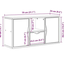 VIDAXL - Meuble tv avec tiroir odda blanc 79x24x40 cm bois massif pin