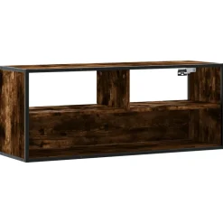 VIDAXL - Meuble tv chêne fumé 100x31x39,5 cm bois d'ingénierie et métal