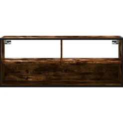 VIDAXL - Meuble tv chêne fumé 100x31x39,5 cm bois d'ingénierie et métal