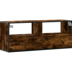 VIDAXL - Meuble tv chêne fumé 100x31x39,5 cm bois d'ingénierie et métal