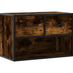 VIDAXL - Meuble tv chêne fumé 60x31x39,5 cm bois d'ingénierie et métal