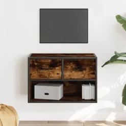 VIDAXL - Meuble tv chêne fumé 60x31x39,5 cm bois d'ingénierie et métal