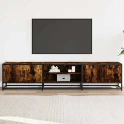 VIDAXL - Meuble tv chêne fumé 180x35x41 cm bois d'ingénierie