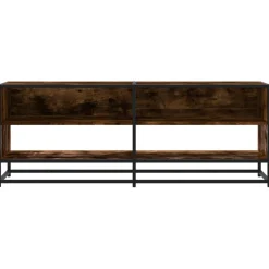 VIDAXL - Meuble tv chêne fumé 120,5x40x46 cm bois d'ingénierie et métal