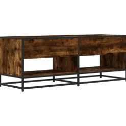 VIDAXL - Meuble tv chêne fumé 120,5x40x46 cm bois d'ingénierie et métal