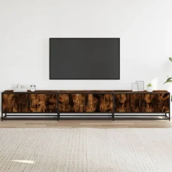 VIDAXL - Meuble tv chêne fumé 240x35x41 cm bois d'ingénierie